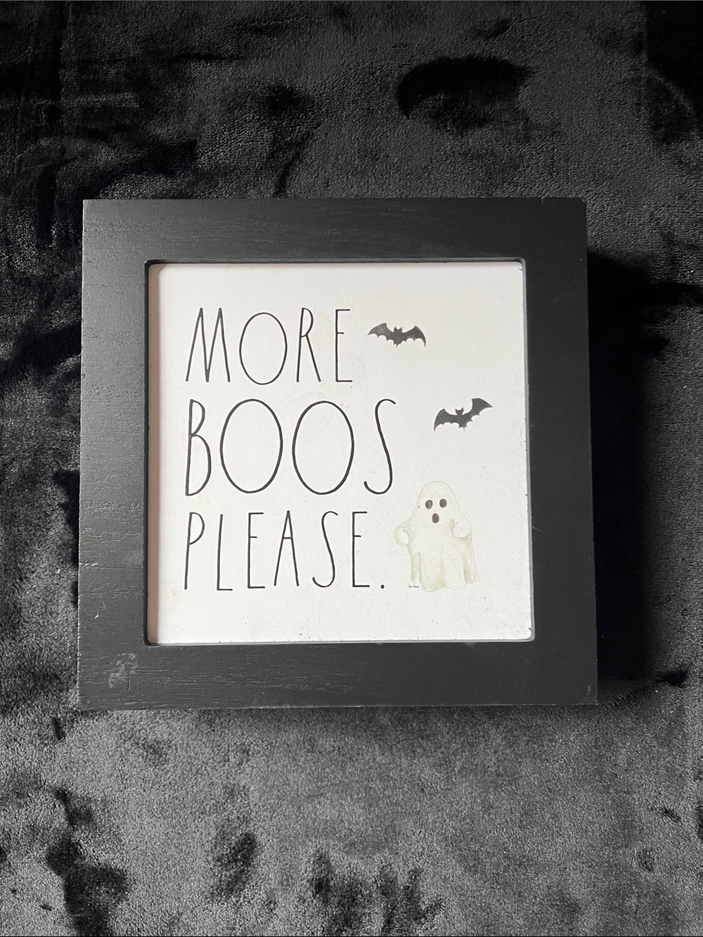 Rae Dunn Black and White "More Boos Please" Framed Sign